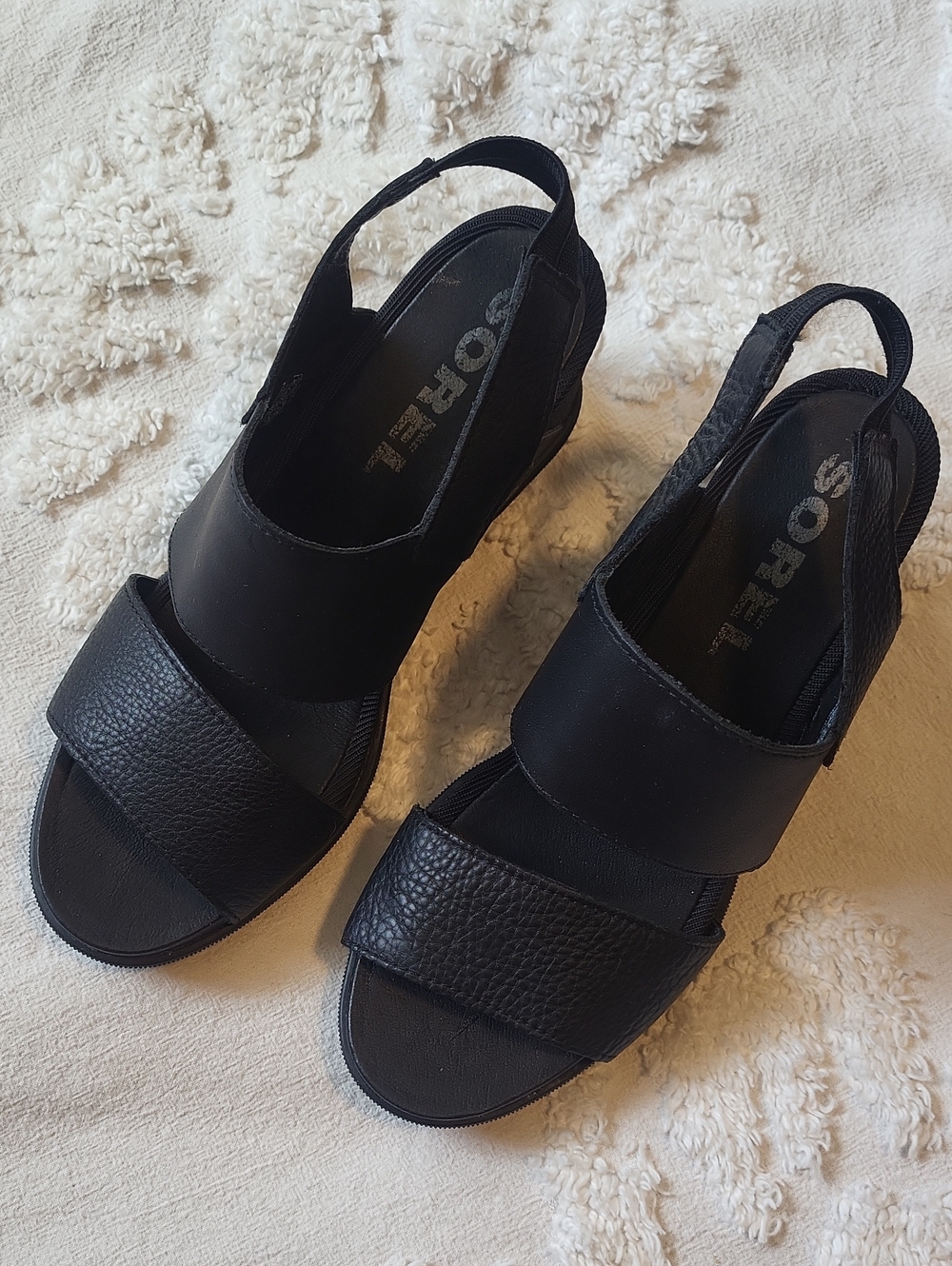 Sorel Black Women's Open-Toe Slingback Sandals Size 8